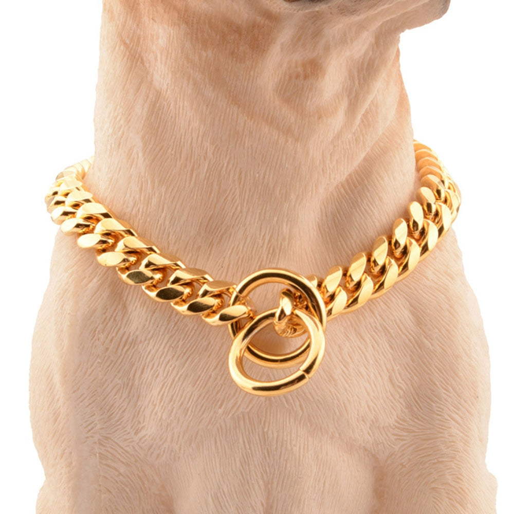 Gold Link Chain Collar for Dogs